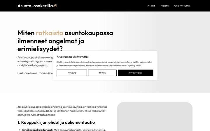 Zrzut ekranu asunto-osakeriita.fi