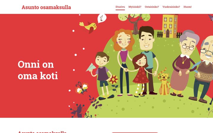 Skærmbillede af asunto-osamaksulla.fi