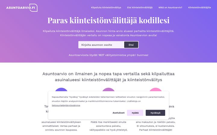 Skærmbillede af asuntoarvio.fi