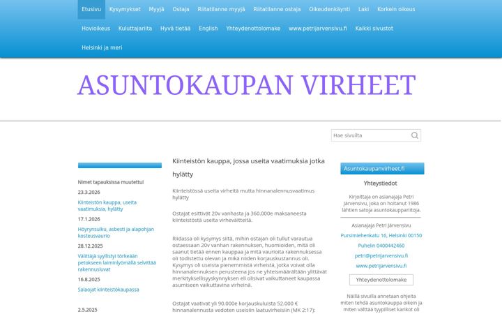 Skærmbillede af asuntokaupanvirheet.fi