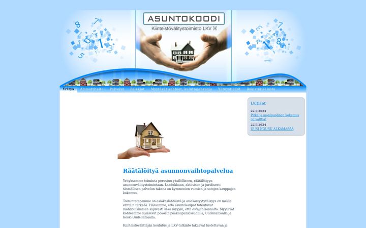 Skærmbillede af asuntokoodi.fi