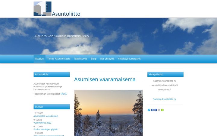 Skærmbillede af asuntoliitto.fi