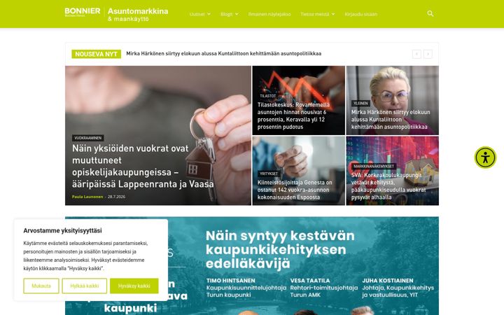 Skærmbillede af asuntomarkkina.fi