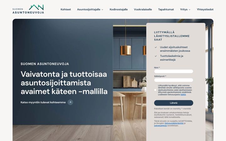 Skærmbillede af asuntoneuvoja.fi