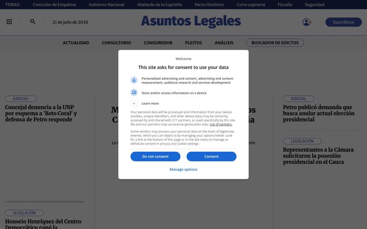 Screenshot of asuntoslegales.com.co