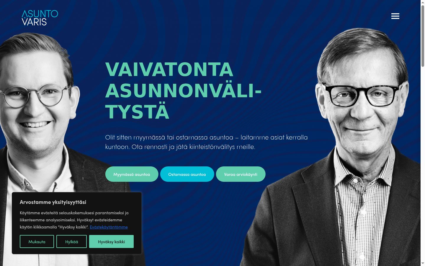 Screenshot del banner di consenso mostrato prima di qualsiasi interazione