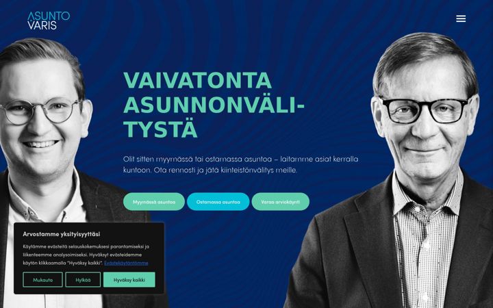 Skærmbillede af asuntovaris.fi