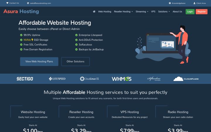 Zrzut ekranu asurahosting.com