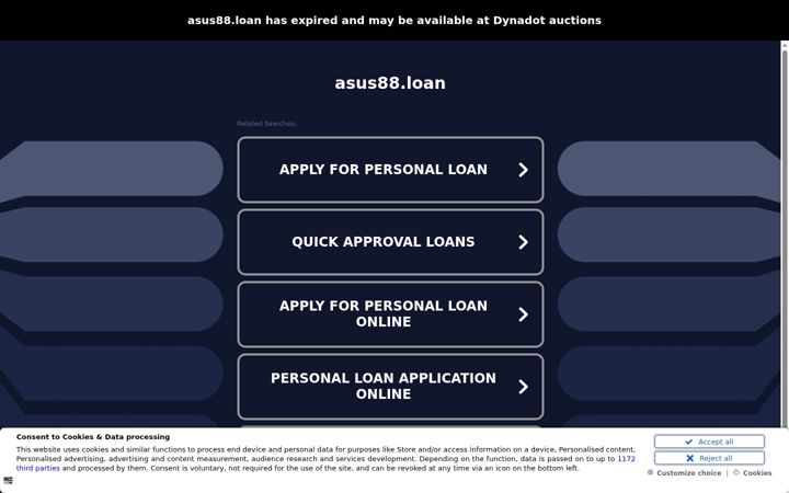 Screenshot of asus88.loan