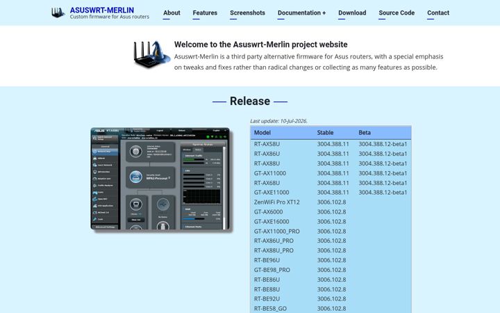 Screenshot of asuswrt-merlin.net