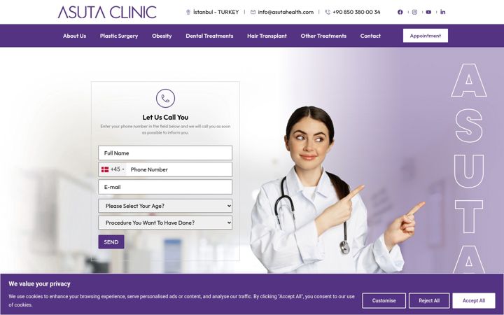Screenshot of asutahealth.com