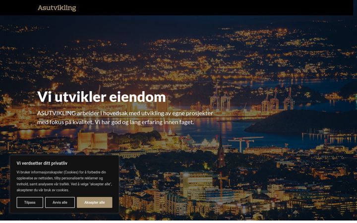 Screenshot stránky asutvikling.no