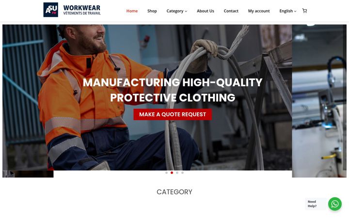Snímek obrazovky asuworkwear.com