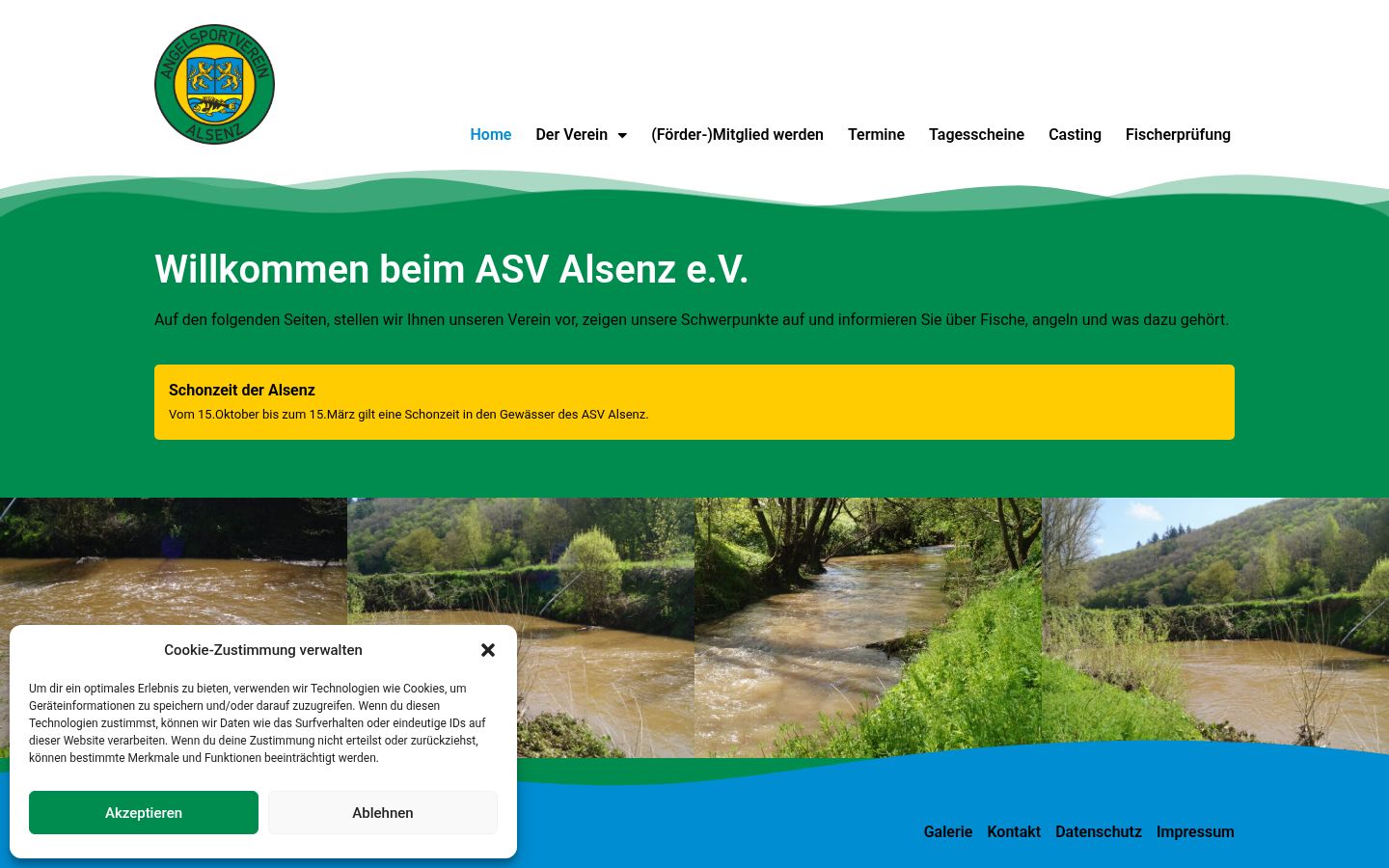 Screenshot des Einwilligungsbanners vor jeglicher Interaktion