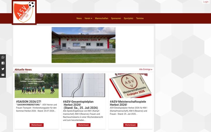 Screenshot of asv-asparn.at