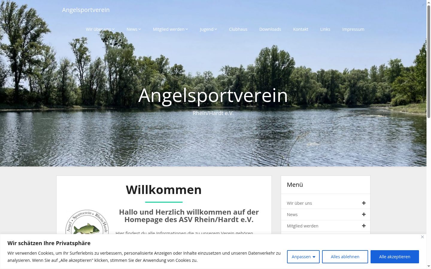 Screenshot of the consent banner shown before any interaction