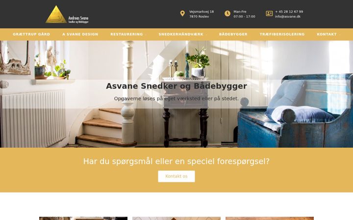 Screenshot of asvane.dk