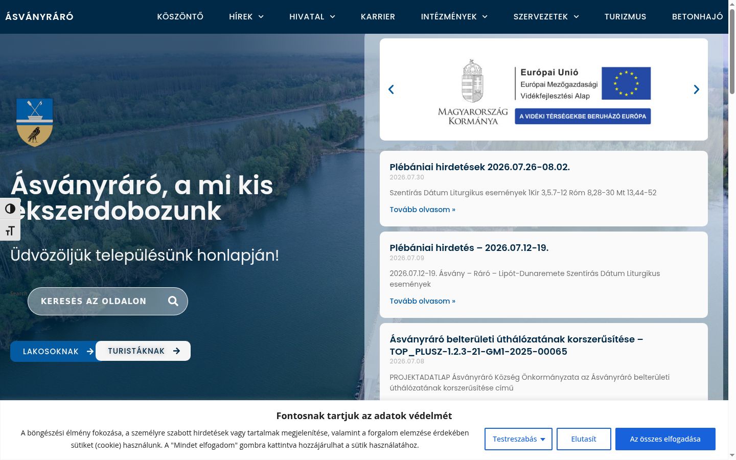 Screenshot of the consent banner shown before any interaction