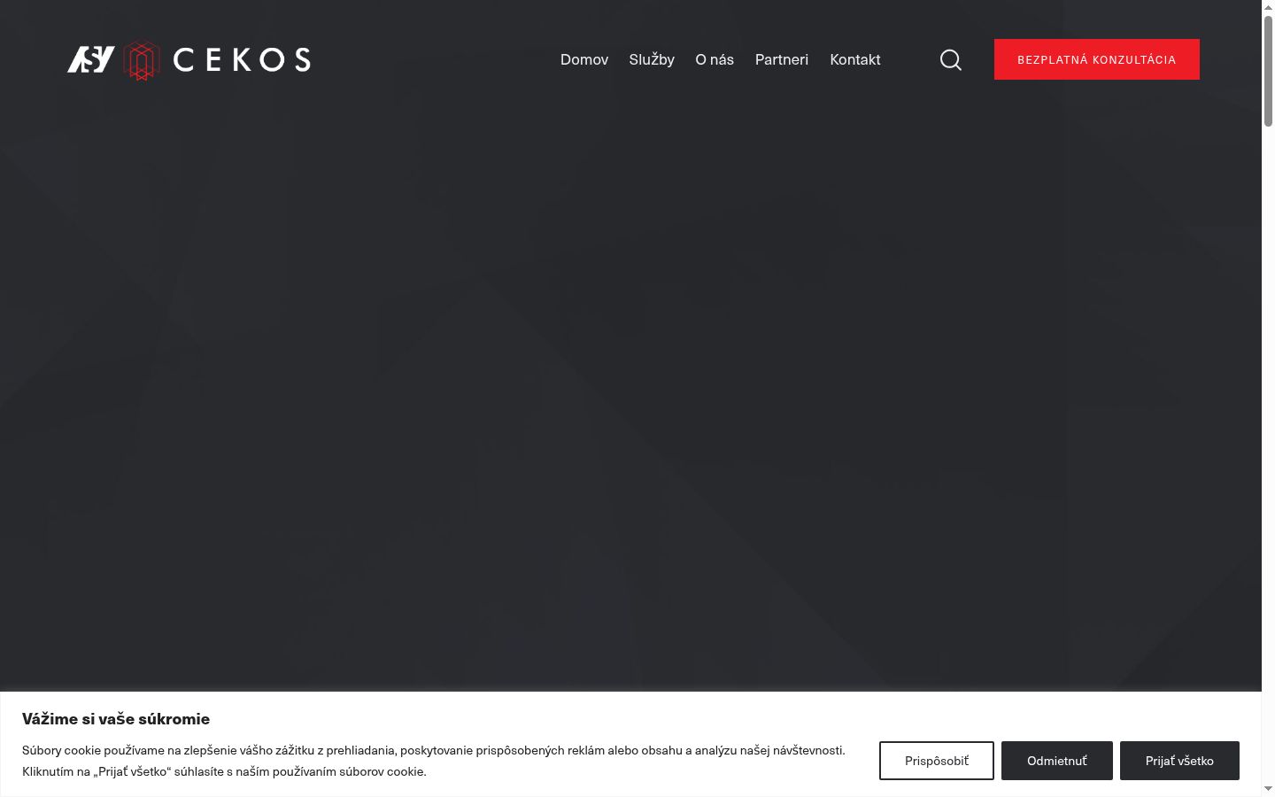 Screenshot of the consent banner shown before any interaction