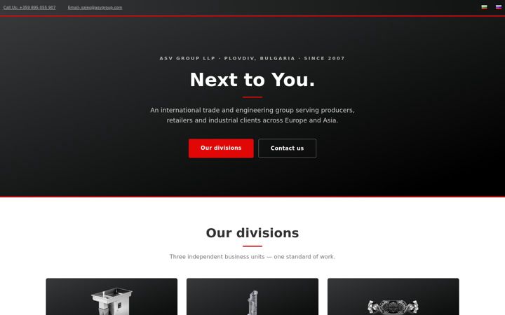 Screenshot of asvgroup.com