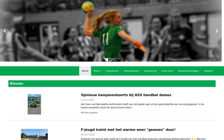 Screenshot of asvhandbal.nl