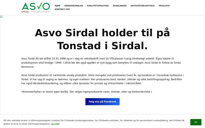 Screenshot of asvosirdal.no