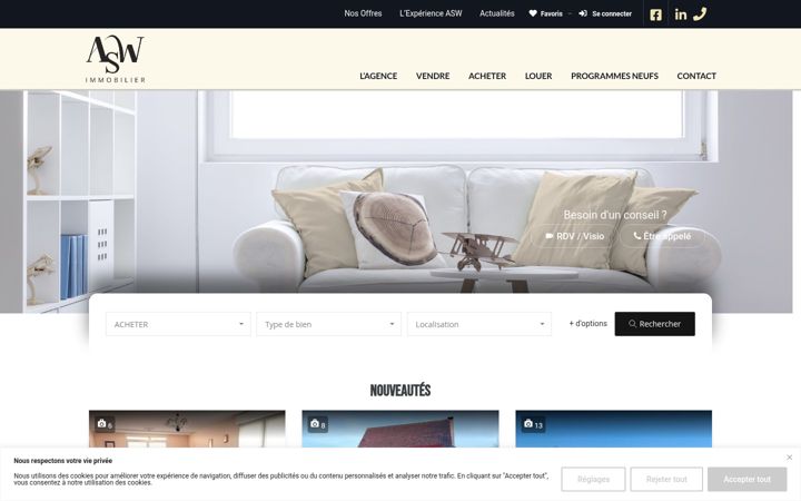 Screenshot of aswimmobilier.fr
