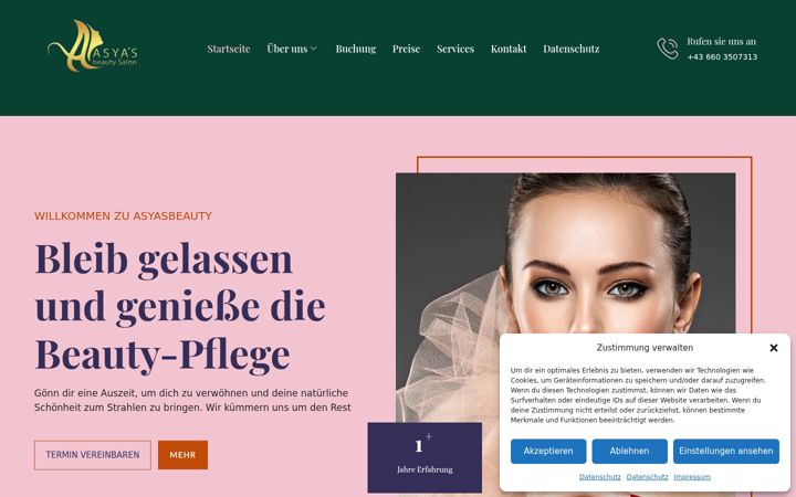 Screenshot of asyasbeauty.at