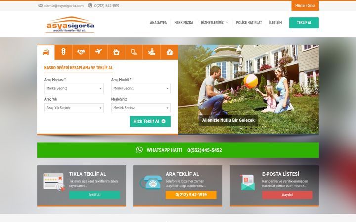 Posnetek zaslona asyasigorta.com