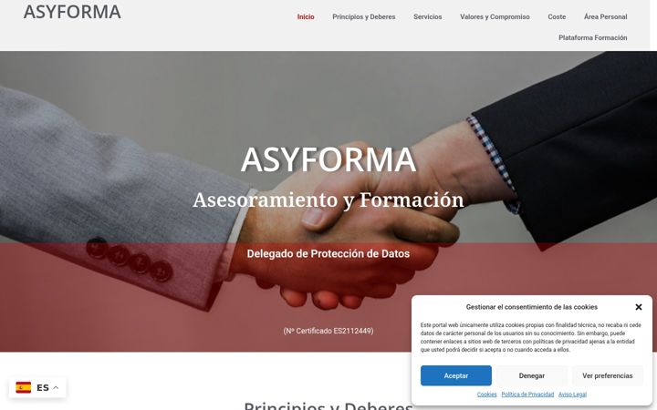 Posnetek zaslona asyforma.com