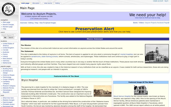 Screenshot of asylumprojects.org