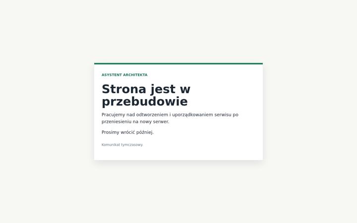 Screenshot of asystent-architekta.pl