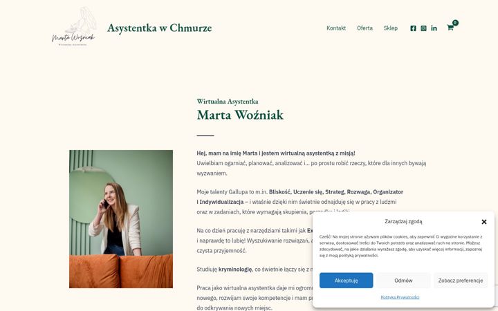 Screenshot of asystentkawchmurze.pl