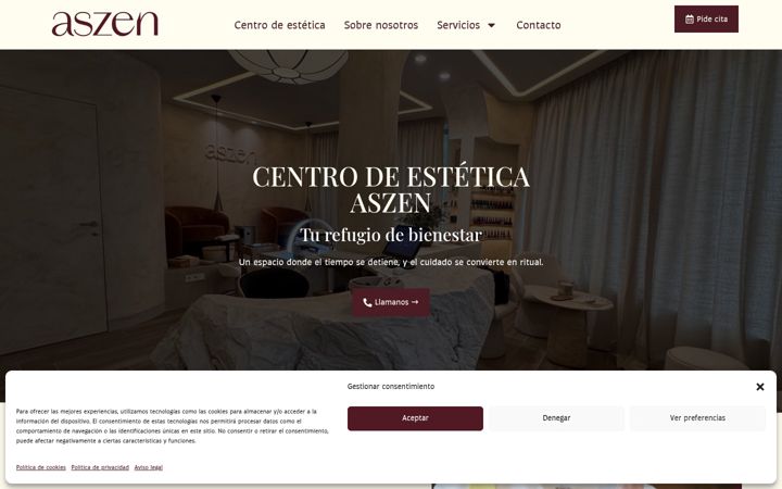 Screenshot van aszen.es