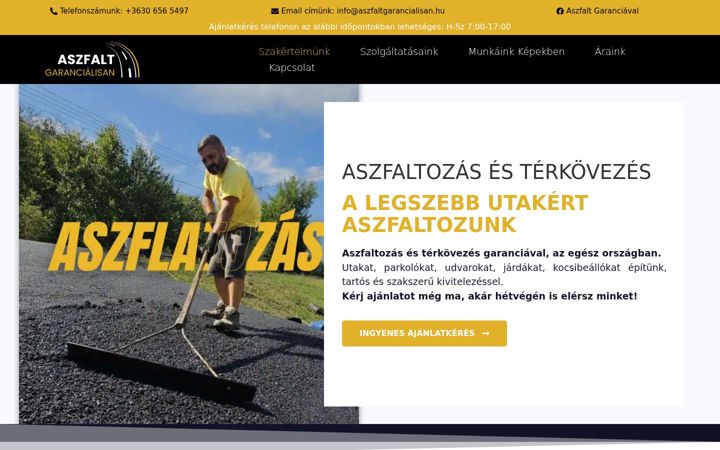 Екранна снимка на aszfaltgarancialisan.hu