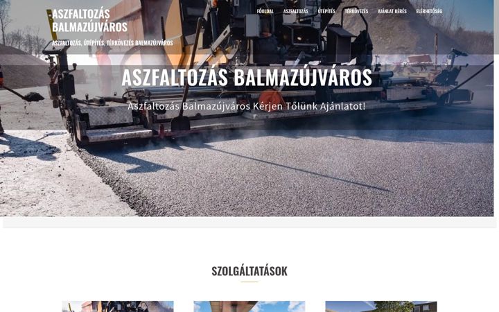 Екранна снимка на aszfaltozasbalmazujvaros.hu