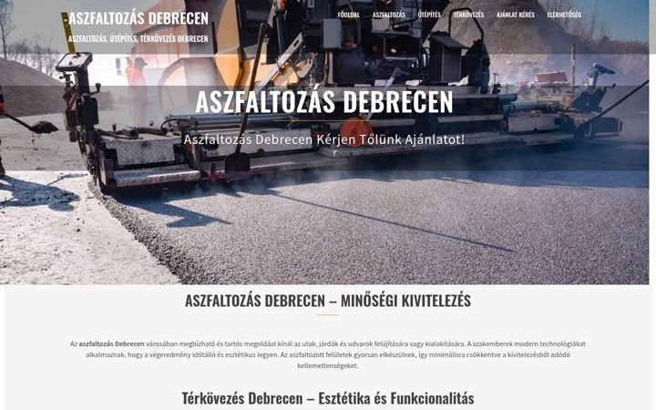 Capture d'écran de aszfaltozasdebrecen.hu