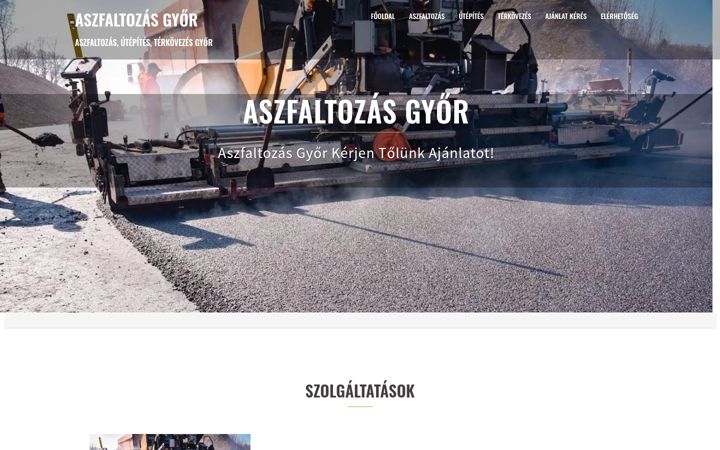 Екранна снимка на aszfaltozasgyor.hu