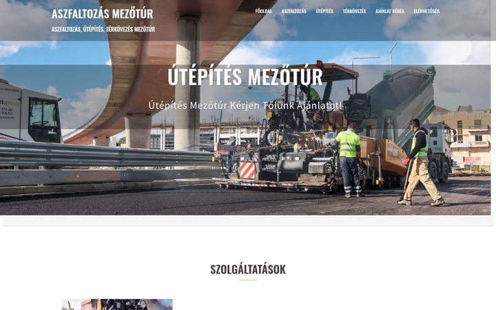 Screenshot of aszfaltozasmezotur.hu