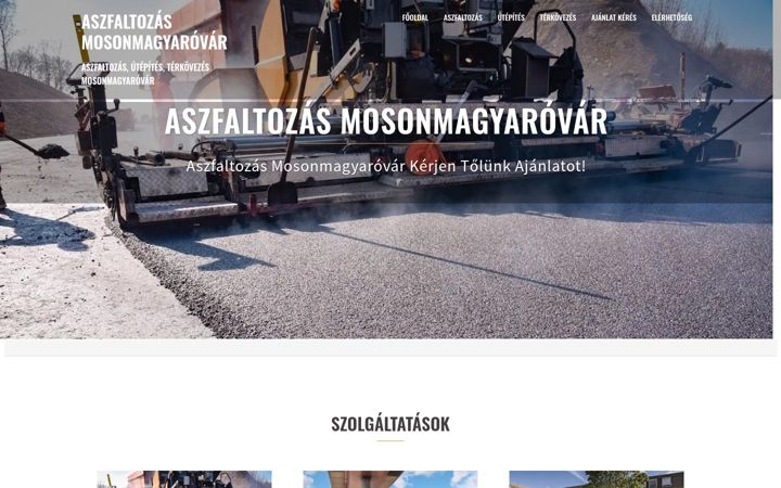 Screenshot of aszfaltozasmosonmagyarovar.hu