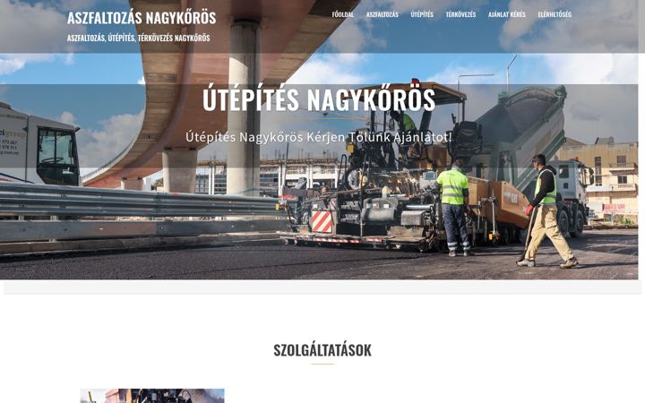 Screenshot of aszfaltozasnagykoros.hu