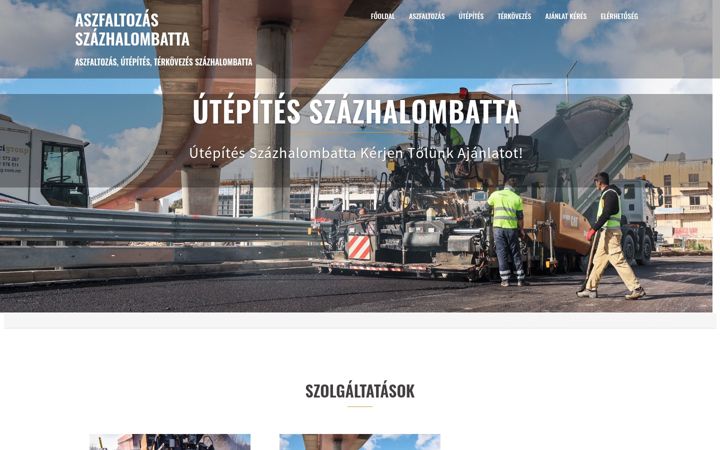 Ekrānuzņēmums no aszfaltozasszazhalombatta.hu