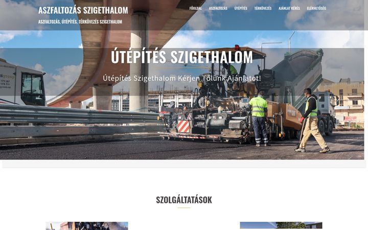 Ekrānuzņēmums no aszfaltozasszigethalom.hu