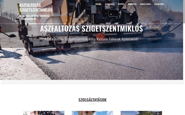 Ekrānuzņēmums no aszfaltozasszigetszentmiklos.hu