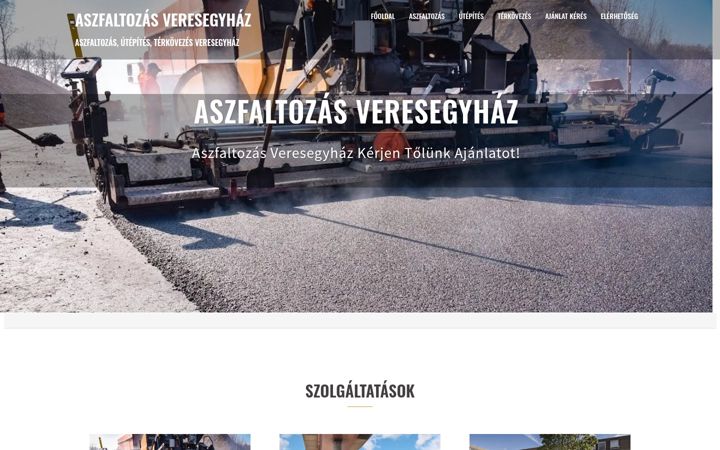 Screenshot of aszfaltozasveresegyhaz.hu