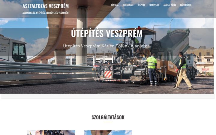 Screenshot of aszfaltozasveszprem.hu