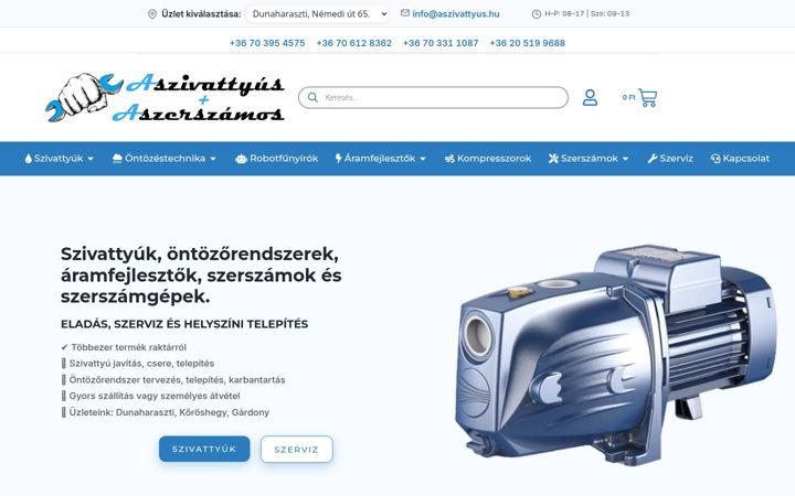 Екранна снимка на aszivattyus.hu
