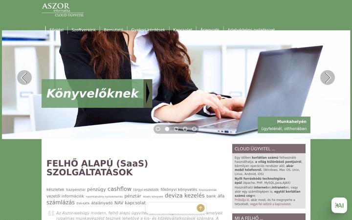 Екранна снимка на aszor.hu