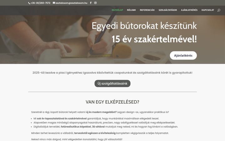 Screenshot of asztalosom.hu