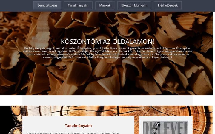Screenshot of asztalosszakember.hu
